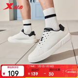 特步情侣男女鞋板鞋小白鞋冬季保暖防滑耐磨板鞋男休闲鞋