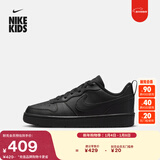 耐克酷菠萝大童平底运动鞋春季男女童低帮板鞋NIKE COURT DV5456 002黑/黑/黑 37.5