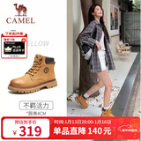 骆驼（CAMEL）王俊凯同款马丁靴高帮秋户外工装大黄靴情侣 GF122W7790 金黄 35
