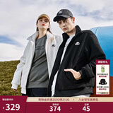 卡帕（Kappa）背靠背2025新款羊羔绒外套情侣男女立领宽松开衫夹克 黑色-990 L