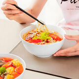 斯凯绨（Sky Top）陶瓷汤碗泡面碗纯白沙拉碗骨瓷家用酒店餐具套装7英寸奥碗2件