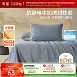 水星家纺枕套牛奶绒抗静电秋冬加厚A类加绒枕芯保护套一对装48x74cm