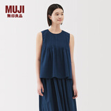 MUJI女式 棉纱无袖罩衫上衣打底衫女款内搭女装25年夏季 BC2MKA5S 藏青色 S （155/80A）
