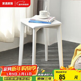 家逸 实木凳子家用餐桌凳客厅餐椅创意可叠方凳白色板凳卧室梳妆凳