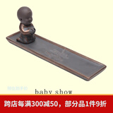 普云卧香炉创意古典线香插仿古卧香座沉香檀香炉家用室内熏香线香炉 坐享四方-仿古铜陶瓷卧香炉