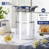 玻绅士水桶纯净水桶饮水机桶家用玻璃水桶储水用纯净水桶大容量功夫茶储 带硅胶软管【B款4-6人使用】15L