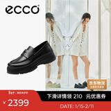 爱步（ECCO）乐福鞋 时尚厚底增高休闲皮鞋女 踪迹30女鞋系列220723 黑色 38
