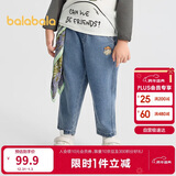 巴拉巴拉童装宝宝牛仔裤男童女童长裤2025秋萝卜裤松紧腰百搭209325108206