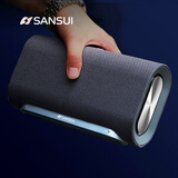 山水（SANSUI） 高音质蓝牙音箱低音炮大音量家用立体环绕户外便携式小型桌面迷你小音响插卡小钢炮音乐播放器 T8帆布黑【蓝牙5.3+3D重低音】