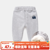 嘟嘟家宝宝裤子加厚冬装男新生儿童裤女童打底裤冬季儿童加绒裤婴儿vip 灰色 110