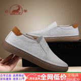 公羊男鞋2025新款鞋子男百搭真皮软底商务休闲皮鞋男经典小白鞋男韩潮 白色 40 (250mm)