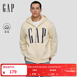 GAP男女装2025秋季新款logo印花抓绒宽松运动连帽衫卫衣786920 米色 L (175/96A)亚洲尺码【偏大,建议拍小一码】