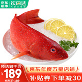 哆鲜生 海捕石斑鱼 野外生长鲜活冷冻东星斑龙趸斑三去龙胆斑鱼类生鲜 海捕东星斑 400-450克