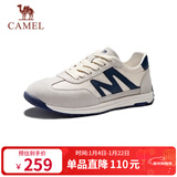 骆驼（CAMEL）经典T头轻盈软弹休闲板鞋秋季百搭德训鞋男 G15S547095 白蓝 44
