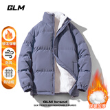 GLM棉服男冬季加绒加厚保暖外套男宽松休闲棉袄棉衣男装灰色5XL