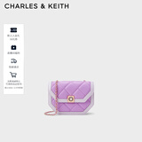 CHARLES&KEITH菱格链条单肩斜挎包信封包包女包生日礼物新年礼物CK2-20671406 VIOLET紫罗兰色 S