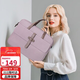 高尔夫（GOLF）电脑包女14英寸苹果笔记本电脑包手提单肩斜挎包防泼水商务包藕粉