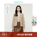 茵曼（INMAN）轻薄简约无领短款羽绒马甲女士2025新款可内搭可外穿薄款外套 卡其色 M