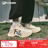 FILA FUSION潮牌斐乐女鞋BUBBLE泡泡鞋时尚百搭休闲鞋运动鞋女 古白色-AW 网面更透气 36.5