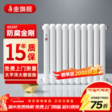 金旗舰暖气片家用钢制水暖壁挂式全屋暖气定制集中供暖自采暖立式散热器 防腐金刚60F-高600mm 6分口