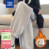 唐狮（TonLion）2024女束脚显瘦休闲侧拼卫裤WP 加绒款/中麻灰 XL 