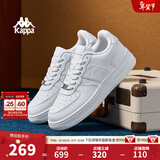 Kappa卡帕男鞋板鞋男冬季新款厚底小白鞋子男百搭休闲鞋情侣跑步运动鞋 鹭羽白 40