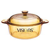 康宁（VISIONS）奶锅汤锅玻璃锅炖锅煮锅 耐高温无涂层玻璃锅身 VS-12（1.25L汤锅） 17.5cm