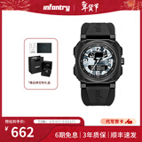 infantry鹰轰黑武士手表男款双眼系列时尚休闲双显男女手表生日礼物送男友 黑色迷彩47mm