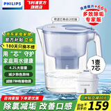飞利浦（PHILIPS）净水壶 滤水壶 家用净水器 厨房自来水过滤器 滤水器 过滤器滤芯 便携净水杯 AWP2814蓝色/白色 专家版【1壶7芯】 天蓝