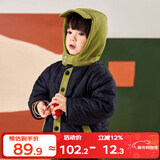 嘟嘟家儿童棉服冬装宝宝加厚棉衣男童冬季棉袄女童冬天上衣保暖潮 黑色