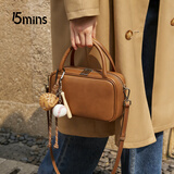 15MINS包包女包2025新款植鞣手提保龄球包上班通勤单肩斜挎包跨年礼物