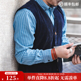 马登工装美式复古猎装马甲灯芯绒背心阿美咔叽坎肩英伦风外套男秋 蓝色 2XL