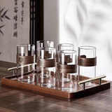 青苹果新中式防烫玻璃杯 家用耐高温水杯客厅待客茶杯喝水杯子6只