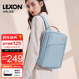 乐上（LEXON）双肩包女13.3英寸商务笔记本电脑包休闲书包通勤旅行包PU浅蓝色