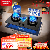 澳柯玛(AUCMA) 燃气灶双灶家用煤气灶天然气液化气5.2kW猛火灶具 台式嵌入式两用 一级能效 灶具 天/5.2双九腔猛火定时F05B