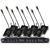 depusheng得普声DF208专业一拖四一拖八无线话筒远程会议终端麦克风桌面鹅颈防啸叫会议 DF208一拖八长杆会议话筒