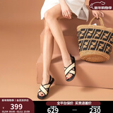 BEAUTODAY【明星同款】凉鞋女鞋夏季配裙子凉拖鞋外穿女2025新款沙滩鞋子女 经典黑（不可水洗） 现货 39