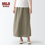 MUJI MUJI 女式 亚麻 直筒裙 BEK36A2S 浅灰棕色 M-L