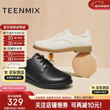 天美意女鞋子秋冬通勤皮鞋商场同款 黑色 37