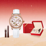 飞亚达（FIYTA）四叶草系列镂空盘自动机械机芯女士腕表礼盒 【新年礼物】送女友