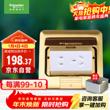 施耐德电气 五孔地插(带底盒) 弹出阻尼式防水地面地板插座铜质E227C10U_BAS