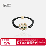 She's茜子栀子花朵撞色滴油橡皮筋发绳小清新发圈头绳新年礼物送女友