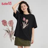 班尼路（Baleno）潮流短袖t恤女夏季新款2026年小个子宽松显瘦纯棉半袖女装上衣服