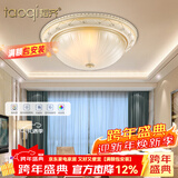 韬齐 欧式吸顶灯客厅现代简约主卧室灯美式阳台灯具 J2014-小号 直径30CM 配单色LED灯泡