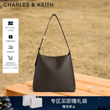 CHARLES&KEITH大容量通勤子母单肩包托特包包女包生日新年礼物CK2-40270966-1 Dark Moss深苔绿色 L