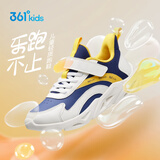 361° 跑鞋运动鞋秋冬男女童(3-12岁)革面防风跑鞋 墨蓝 34 