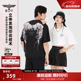 BOY LONDON【繁花】潮牌情侣款短袖樱花翅膀花卉印花T恤N01712 黑色 M