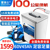 蓄骑士电动车锂电池外卖锂电池60v电瓶三轮三元锂磷酸铁锂电摩托车专用 宁德铝壳60v45ah【彦阳60a】配充