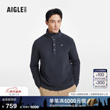 AIGLE艾高抓绒衣经典款POLARTEC户外保暖休闲耐穿半拉链上衣男士 海军蓝 BE484 XL (185/100A)