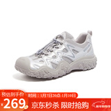 骆驼（CAMEL）经典丑萌鞋女时尚撞色户外休闲鞋 L24S255657A 银/灰 36